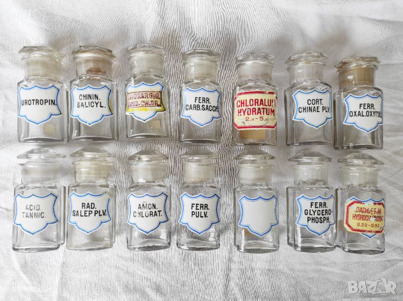 Аптекарски шишета 14 бр., снимка 1
