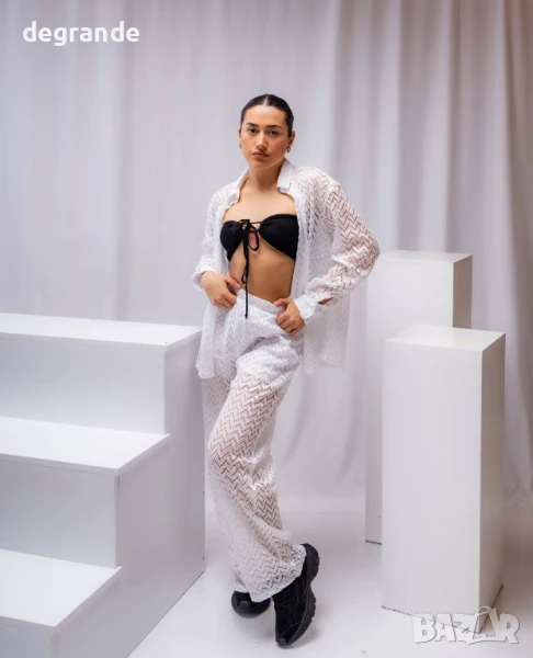 Бял дамски комплект от две части, снимка 1