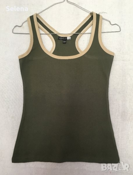 нов памучен топ в петролнозелено, снимка 1
