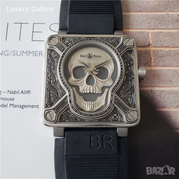 Мъжки часовник Bell & Ross Skull Burn Limited Edition с кварцов механизъм, снимка 1