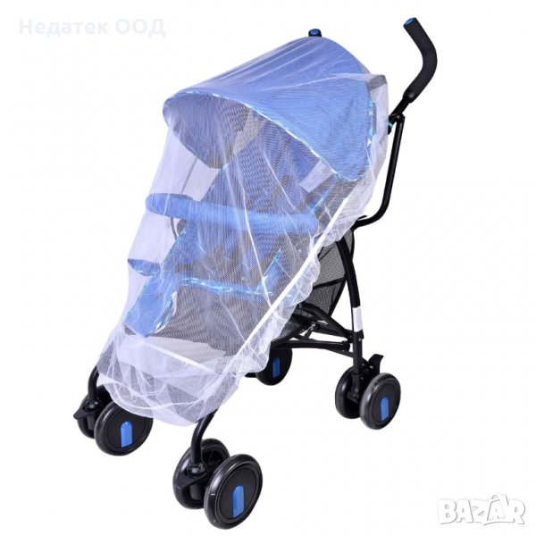 Комарник за детска количка, 140x70 см, бял, снимка 1
