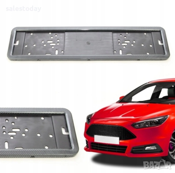 Стойка за регистрационен номер, карбон, стомана, снимка 1