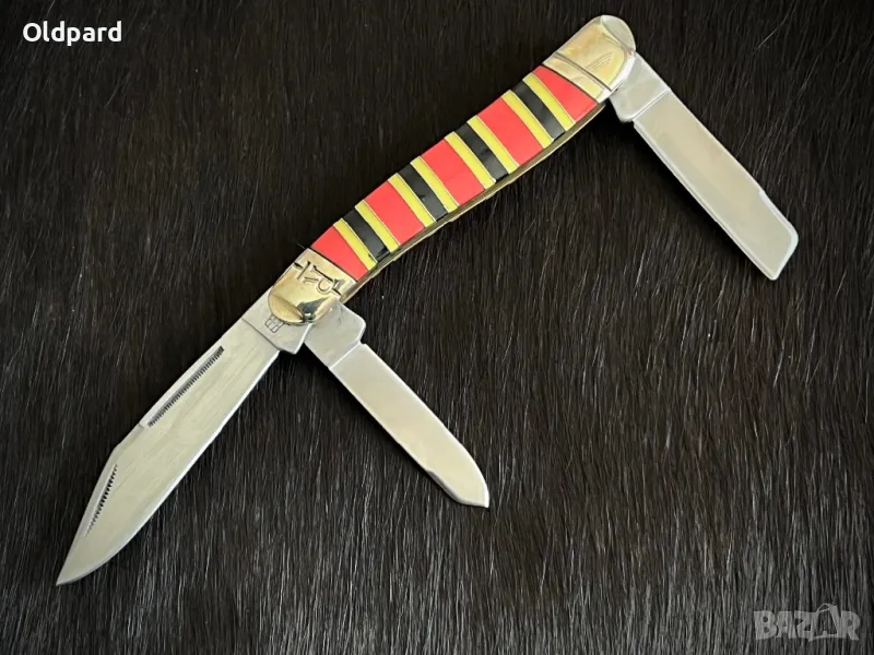Голям висококачествен колекционерски джобен сгъваем нож Texas Stockman Coral Snake  (RR2275), снимка 1