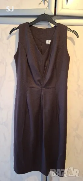 Дамска вълнена елегантна рокля без ръкави. Размер 42, S, българско производство, снимка 1