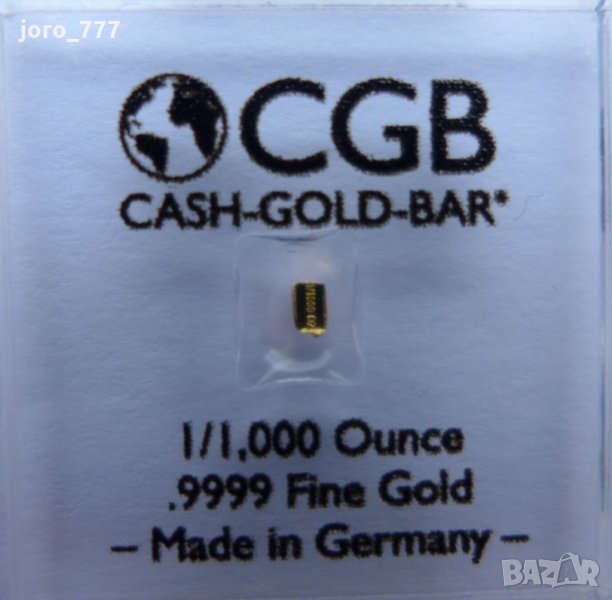 Немско Златно кюлче 1/1000 oz, снимка 1