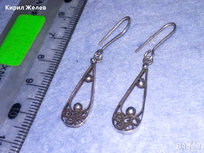 СТАРИННИ СРЕБЪРНИ РЕТРО ОБИЦИ ФИЛИГРАННО СРЕБРО 950 РЪЧНА МАЙСТОРСКА ИЗРАБОТКА 37825, снимка 1