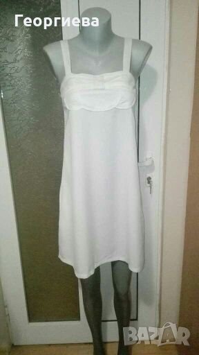 Бяла рокля с красива платка👗🍀S,M👗🍀арт.074, снимка 1
