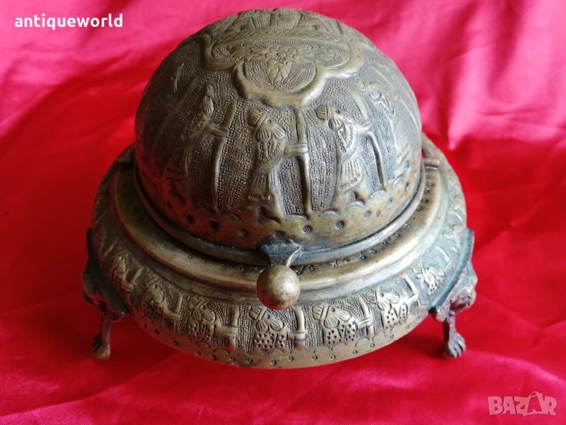 Уникален Старинен ПЕРСИЙСКИ Съд за Хайвер, снимка 1