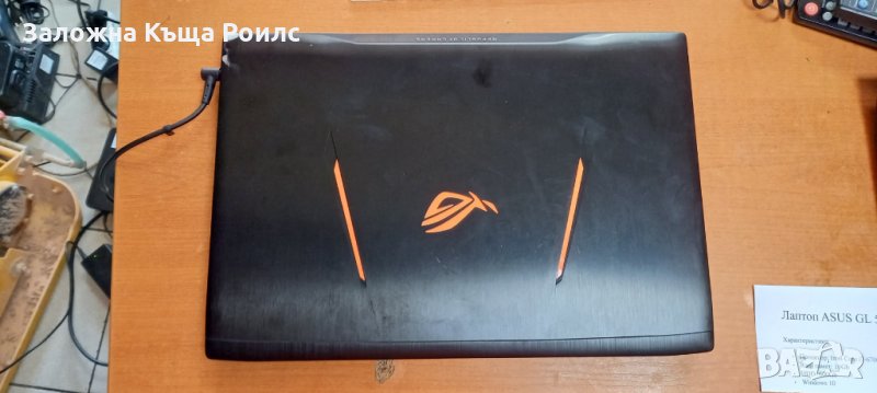 Геймърски лаптоп ASUS ROG GL502VT/i7-6700HQ/Ram 16GB/HDD:600GB/NVIDIA GeForce GTX 970M&Intel HDGraph, снимка 1