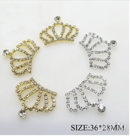 метална корона коронка с камъчета за декорация украса арт, снимка 1
