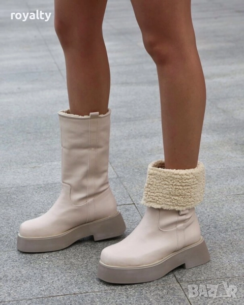 Равни боти - бежова кожа, снимка 1
