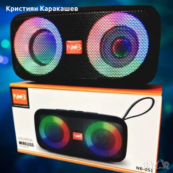 Преносима безжична Bluetooth тонколона RGB Light NB-051 Bluetooth 5.0, снимка 1
