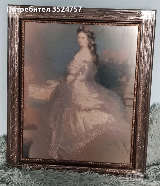 Луксозен диамантен гоблен „Принцеса Сиси“ – рамка с антирефлексно стъкло, снимка 1