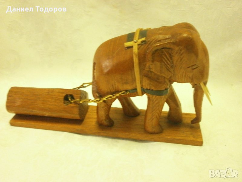 Дървена Фигура , Статуетка на  Слон - Дърворезба, снимка 1