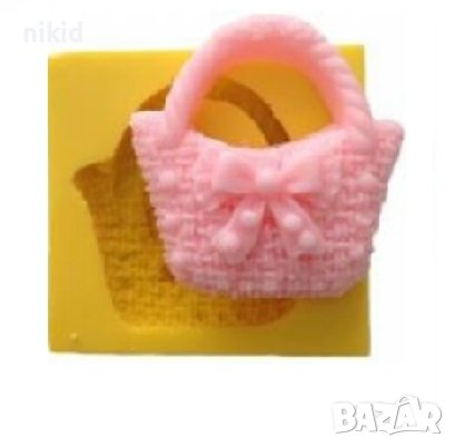 Дамска чанта кошница силиконов молд форма фондан шоколад гипс, снимка 1