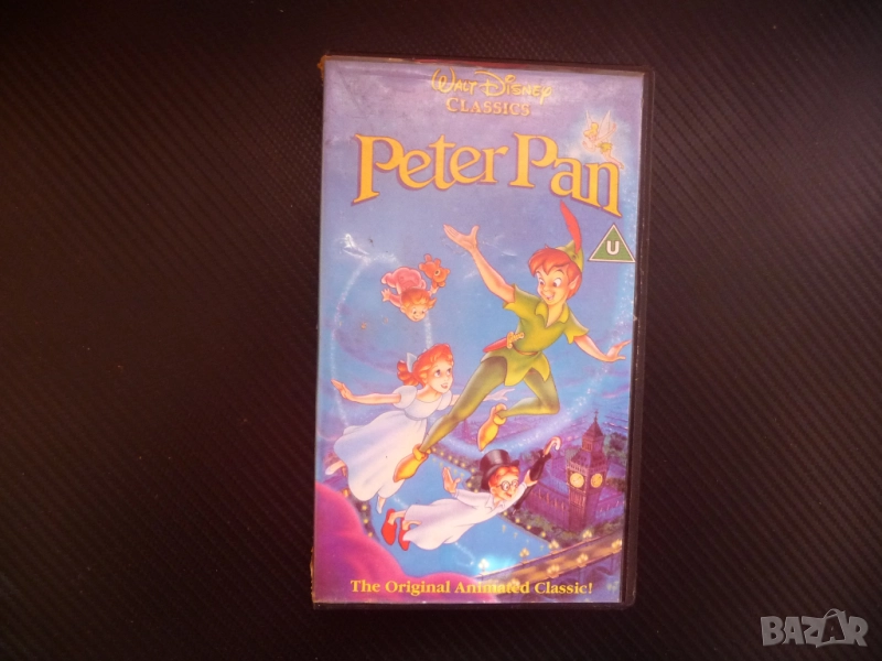 Питър Пан VHS филм Дисни Тинкър Бел Капитак Хук анимационно приключение забавни филмче, снимка 1