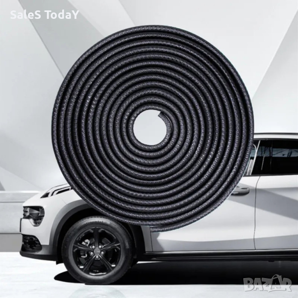 Лайсна за врата, Протектор, с стоманени сегменти, черен, 2,5 м., снимка 1