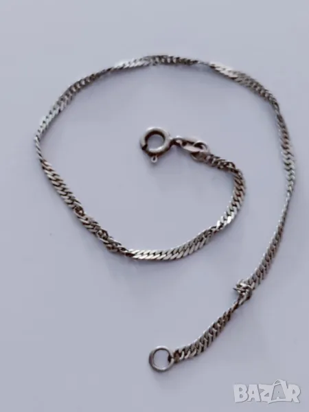 Сребърна гривна С, снимка 1