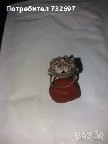 Възрожденски пръстен сребърен, снимка 2 - Антикварни и старинни предмети - 48417866