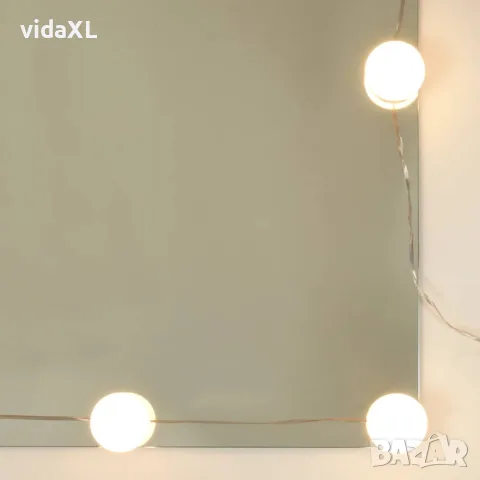 vidaXL Тоалетка с LED лампи, бяла, 90x42x132,5 см, снимка 10 - Тоалетки - 56148155