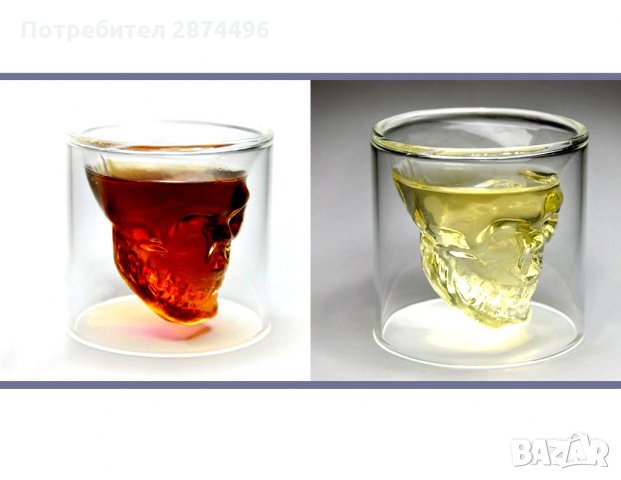 1020 Стъклена чаша череп, снимка 5 - Други стоки за дома - 30915614