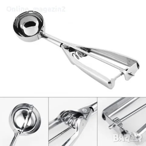 Метална лъжица за оформяне на сладоледени топки, снимка 1