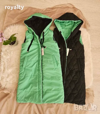 Дълъг двулицев дамски елек със силиконова вата Различни цветове , снимка 11 - Елеци - 49269385