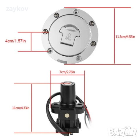 Капачка за газов резервоар CBR600 F4 F4I CBR900RR CBR929 CBR954 CB400 CB1300F, снимка 2 - Части - 44817148