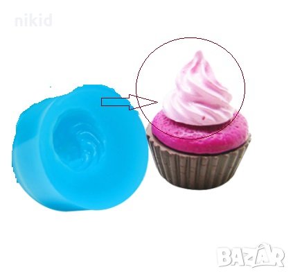 Мини целувка крем основа кексче мъфин силиконов молд форма украса декор торта фондан шоколад смола, снимка 2 - Форми - 30141110