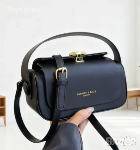 Нова страхотна малка черна чанта от висококачествена твърда еко кожа Намаление