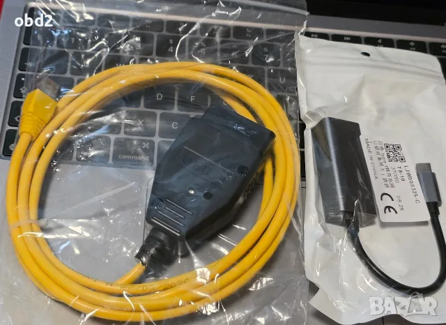 BMW ENET(Ethernet to OBD) кабел за диагностика, кодиране (F/G/I серия) INPA / ISTA + USB-C адаптер, снимка 4 - Аксесоари и консумативи - 56219831