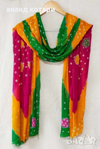 Ръчно оцветени шалове щата Раджастан (107-116), снимка 6 - Шапки - 15501219