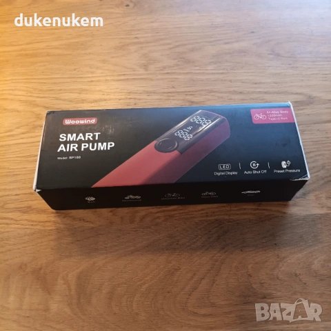 Електрическа помпа за гуми Woowind BP188 150 PSI с авто стоп, LCD дисплей, снимка 12 - Аксесоари за велосипеди - 53039547