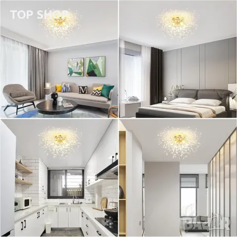 Модерен кристален полилей FORCOSO 6*G9 LED светлини, кристал K9, без крушки, снимка 8 - Полилеи - 49509149