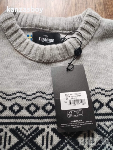 Ivanhoe of sweden jorunn crew - вълнен дамски пуловер НОВ 36/С, снимка 3 - Блузи с дълъг ръкав и пуловери - 52919629