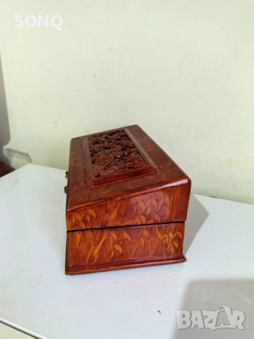 Прекрасна Дървена Кутия За Бижута,Дранкулки, снимка 6 - Антикварни и старинни предмети - 52510737