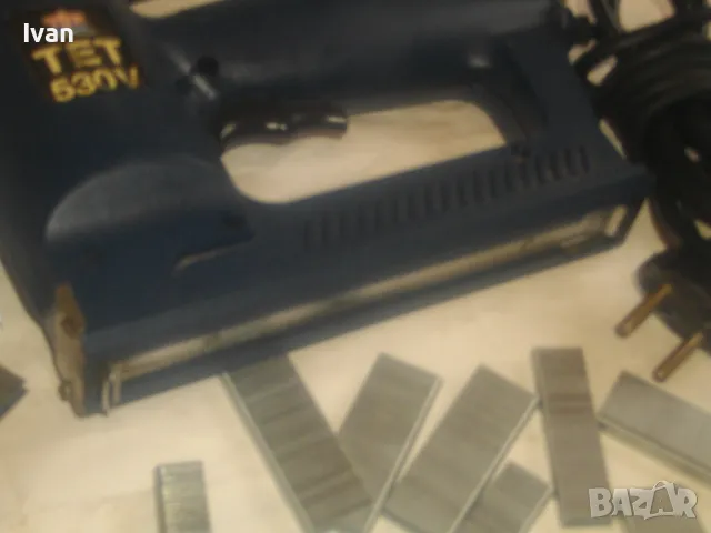 Немски комбиниран електрически ТАКЕР дърводелски тапицерски скоби пирони 8-16 мм Top Craft TET 530V , снимка 8 - Други инструменти - 47761706