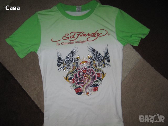 Тениски ED HARDY, U.S.POLO   дамски,Л и ХЛ, снимка 6 - Тениски - 33923211