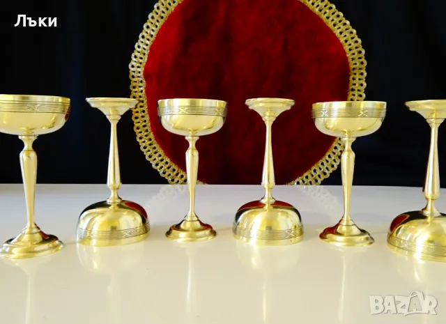 Високи бронзови чаши за ракия,релеф. , снимка 3 - Антикварни и старинни предмети - 48295032