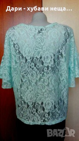 Дантелен топ в цвят мента🍀👗M/L,L👗🍀арт.2089, снимка 3 - Корсети, бюстиета, топове - 33707570