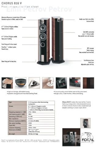 Промо ⭐ ⭐ ⭐ JMLAB FOCAL 816 V висок клас Френски тонколони , снимка 9 - Тонколони - 51026547