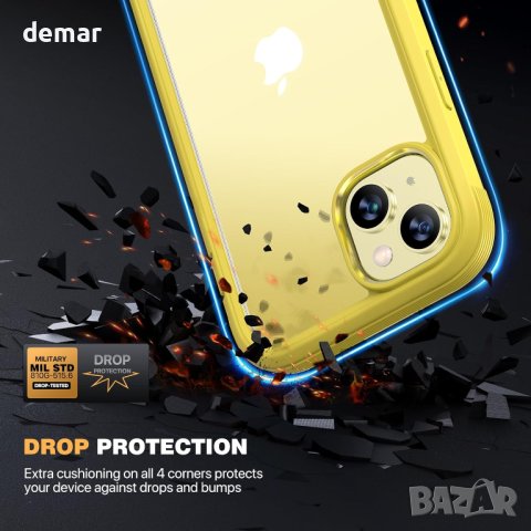 Калъф за телефон Diaclara, предназначен за iPhone 15 (лимоненожълт), снимка 3 - Калъфи, кейсове - 42204029