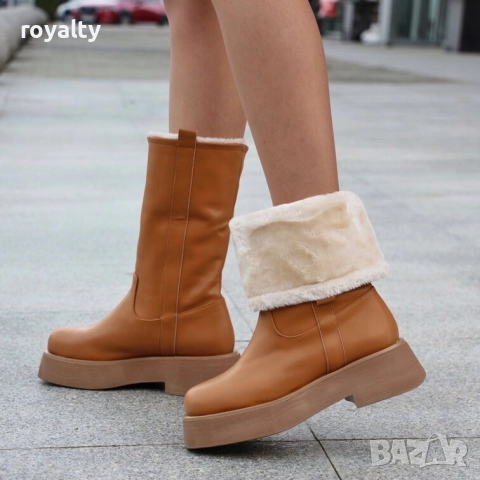 Равни боти - кафява кожа - DFG88