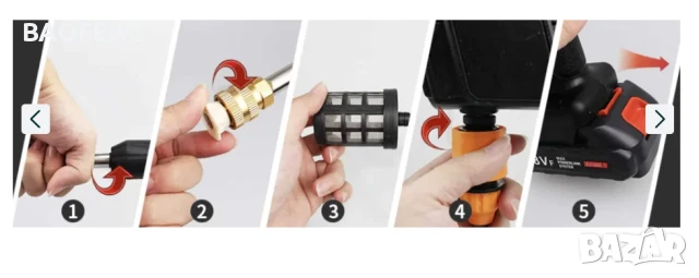 Промоция 2000w Нова 6000mah 48V 2 батерии АКУМУЛАТОРНА ВОДОСТРУЙКА за кола дом градина 30 bar , снимка 12 - Аксесоари и консумативи - 50575165