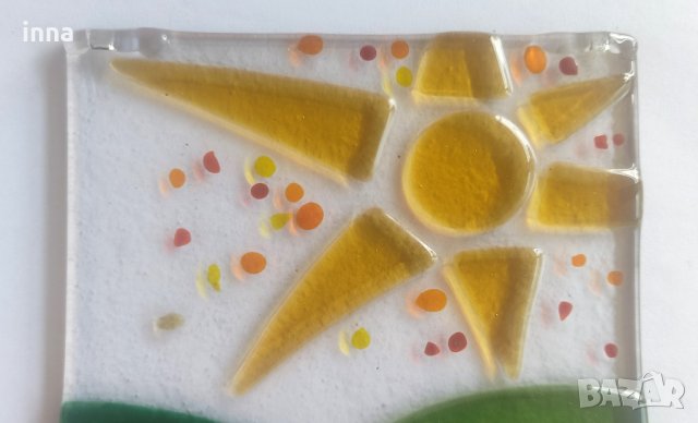 Стъклена пластика "Пролет", ръчна изработка, снимка 3 - Декорация за дома - 42131189