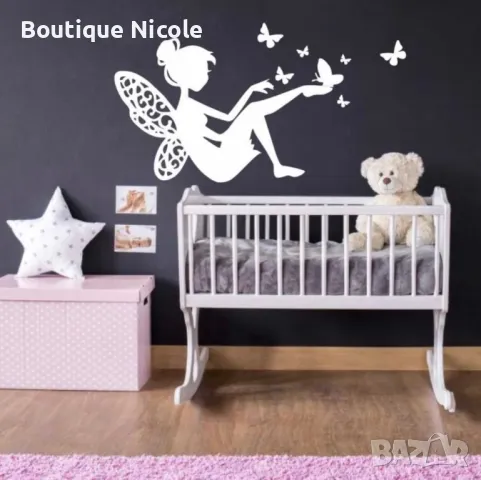 Стикер за стена "Феята на пеперудите"  , снимка 2 - Декорация за дома - 48006997