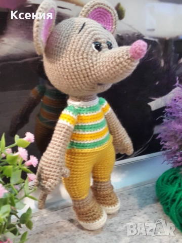 Мишка, Плетена играчка, Ръчно изработена, Перфектен подарък, снимка 7 - Плюшени играчки - 51974617