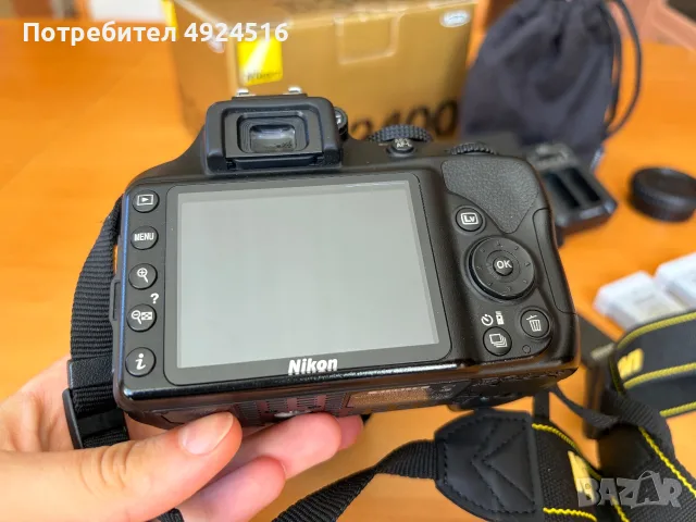 Nikon D3400 + Nikkor 18-105mm VR – като нов, пълен комплект с аксесоари, снимка 8 - Фотоапарати - 55734695