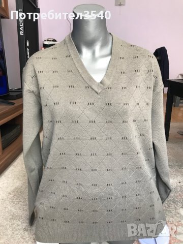 Бежов мъжки пуловер, снимка 3 - Пуловери - 40547255