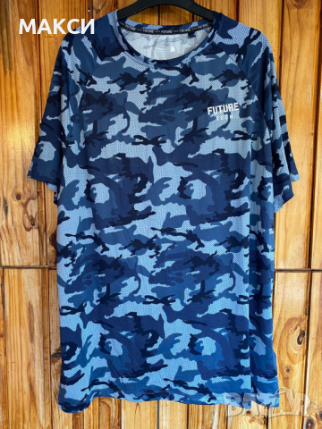 Страхотна силно еластична тениска син камуфлаж, снимка 1 - Тениски - 36561416